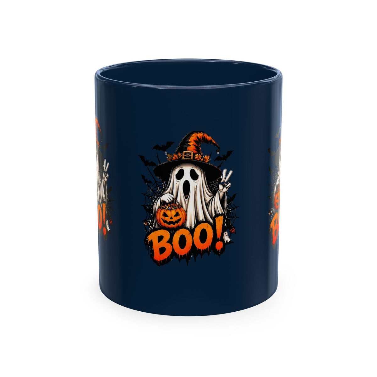 BOO Ghost Ceramic Mug — 11 oz Halloween Coffee Cup
