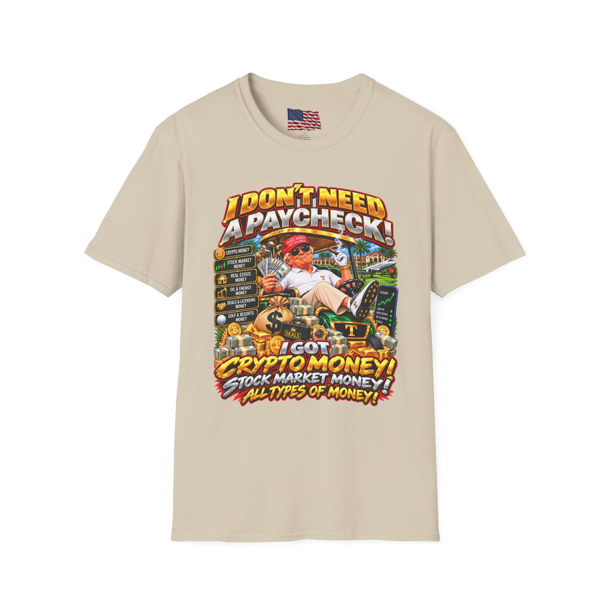Trump Crypto Money T-Shirt — Funny Political Graphic Tee