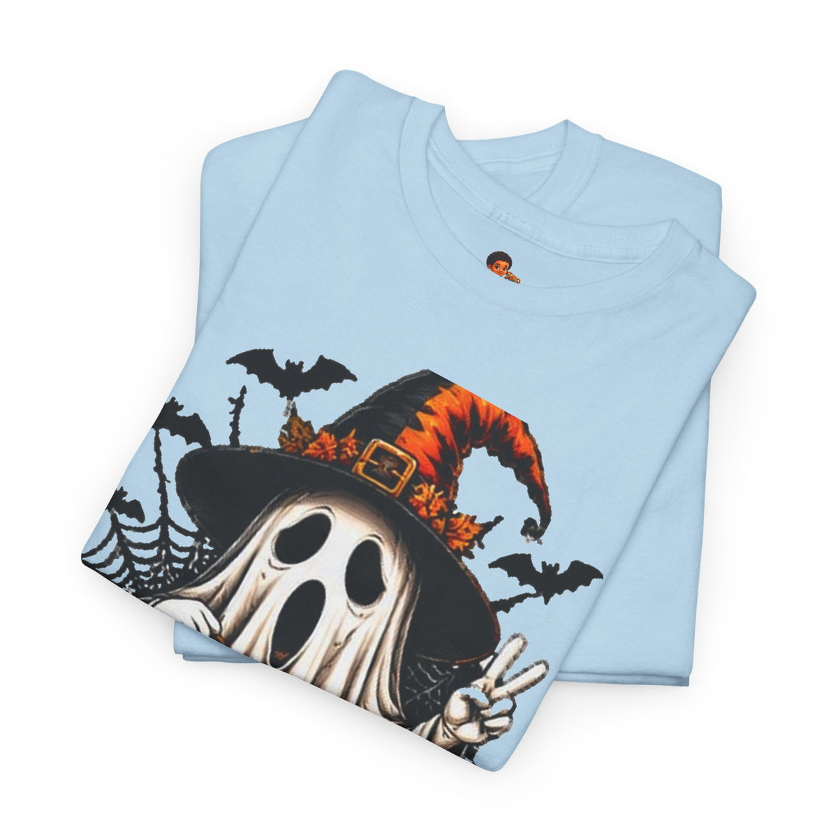Retro Ghost & Jack-O'-Lantern T-Shirt — Halloween Graphic Tee