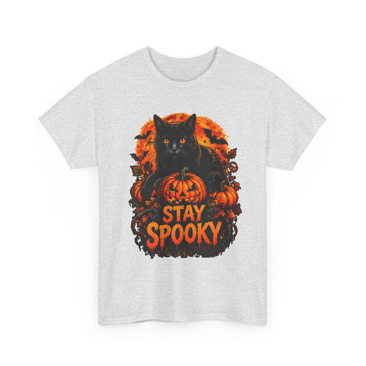 Stay Spooky Black Cat T-Shirt — Jack-O'-Lantern Halloween Tee