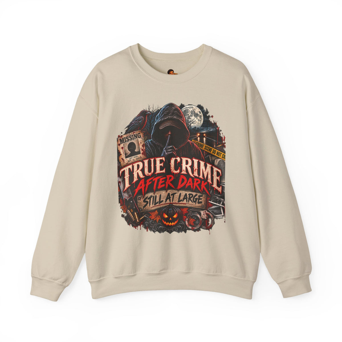 True Crime After Dark Sweatshirt — Halloween Crewneck