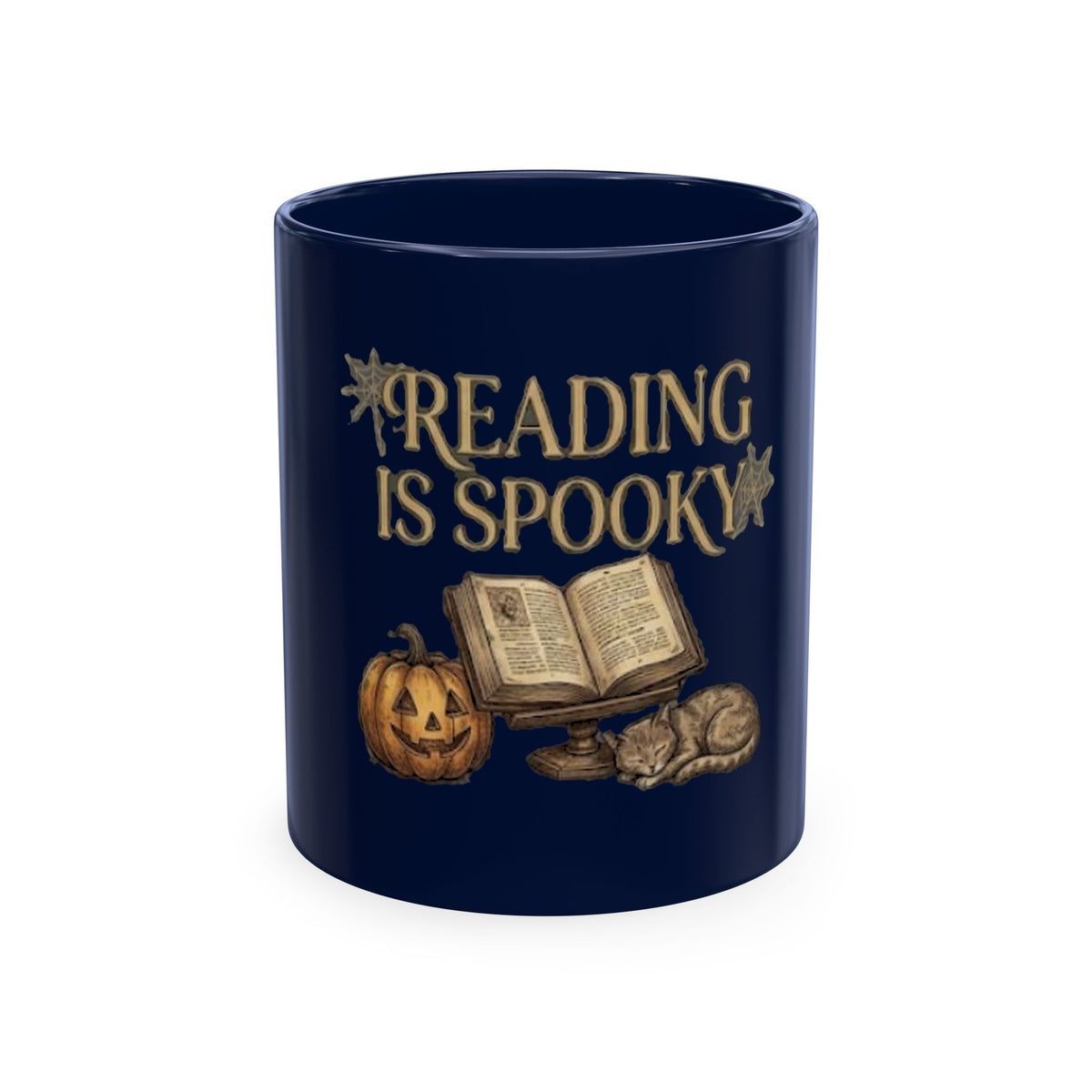 Reading Is Spooky Ceramic Mug — Halloween Coffee Cup