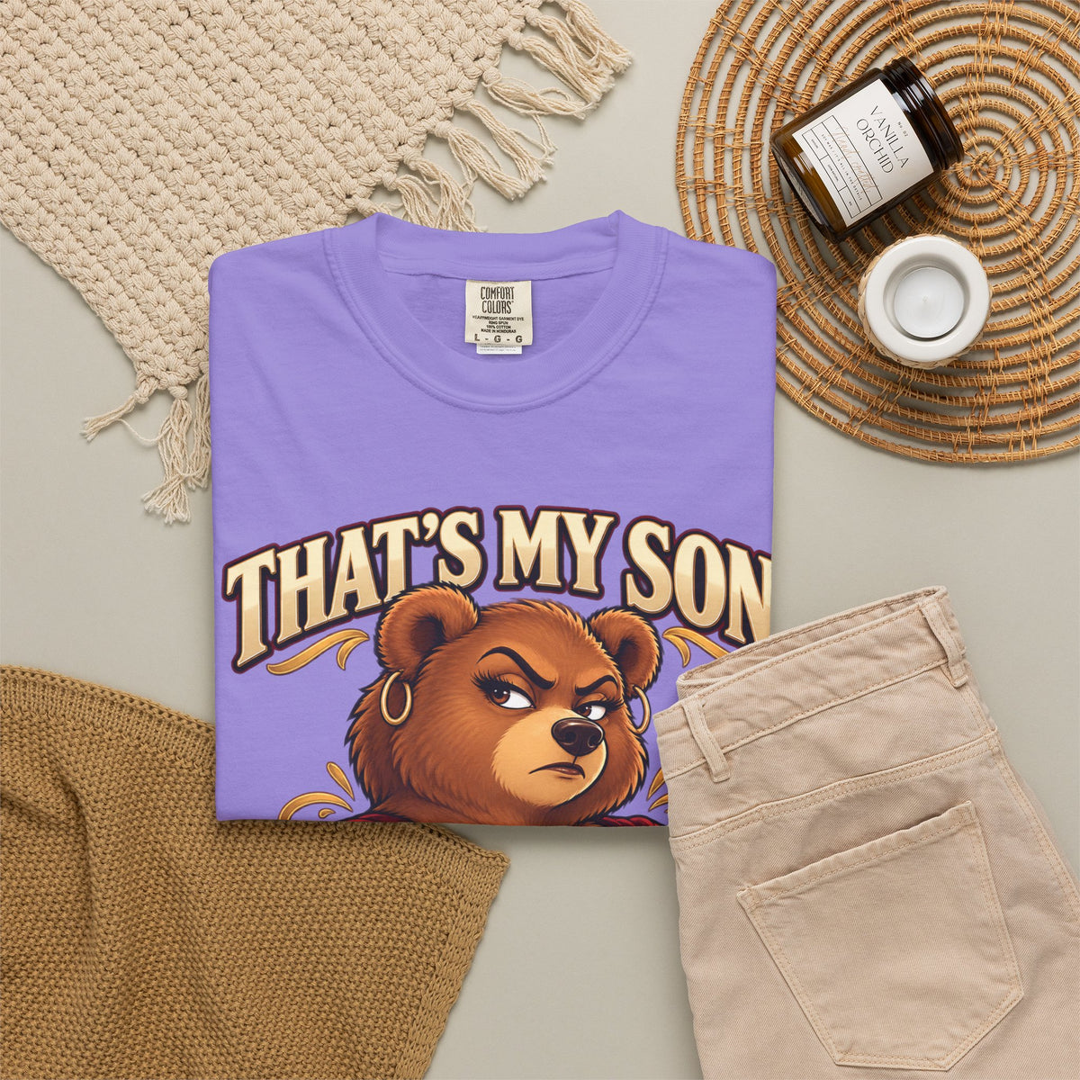 "That's My Son Don't Make Me Lose My Manners Mama Bear Shirt Funny Protective Mom Tee"