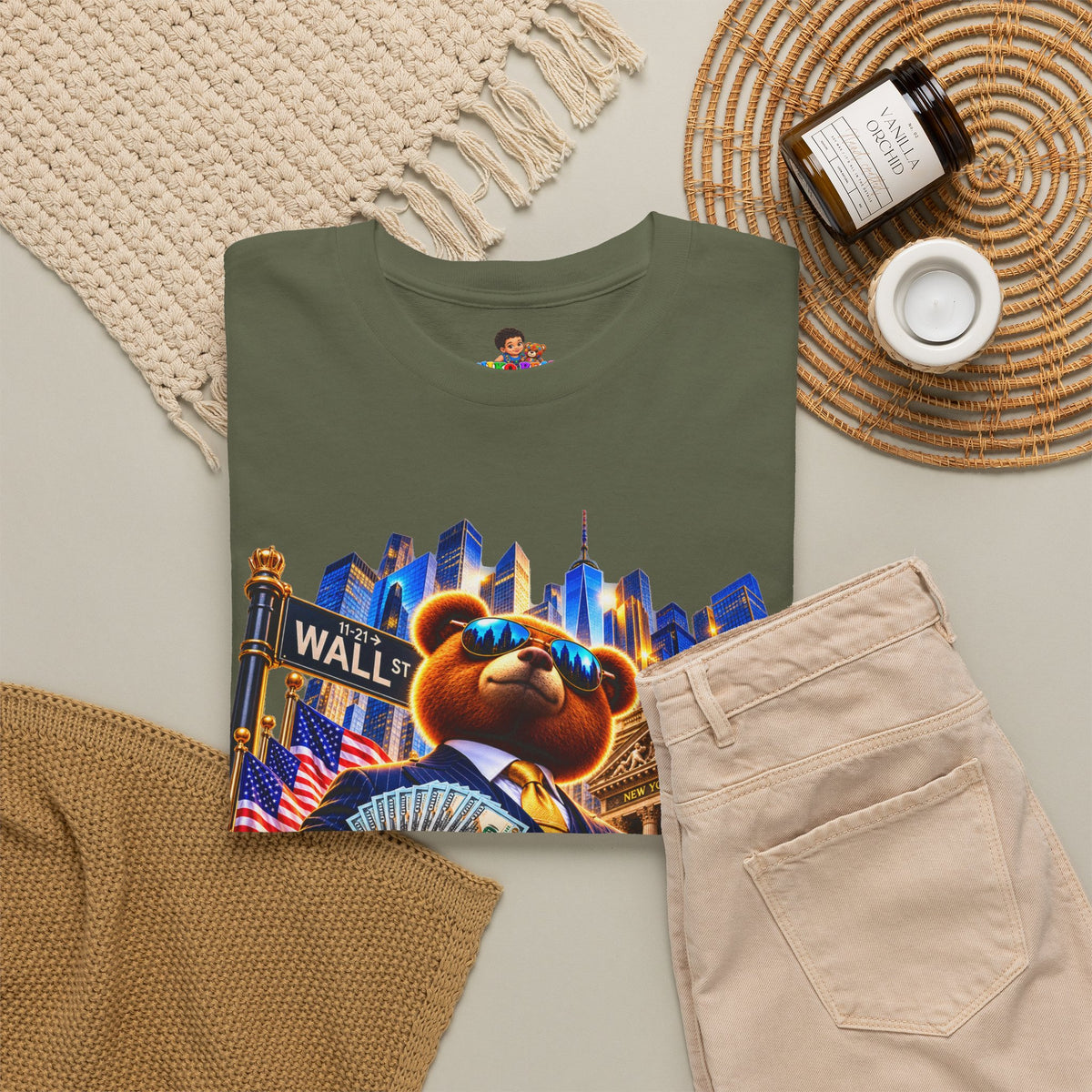 NikoBear Wall Street Hustle Graphic TeeUnisex Heavy Cotton Tee
