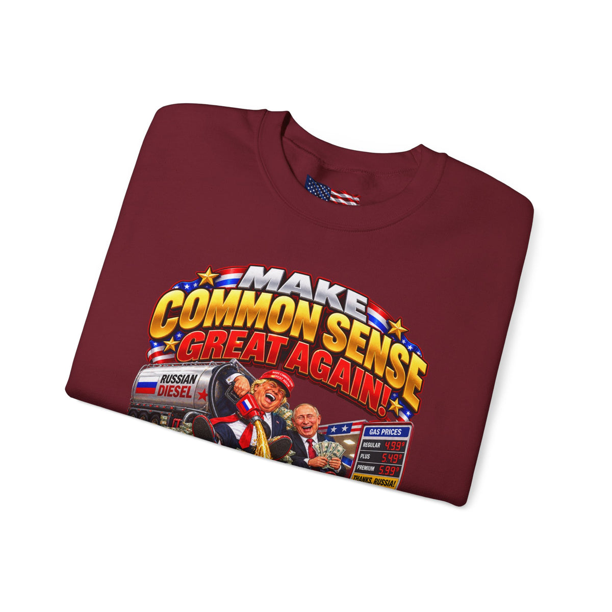 Donald Trump Comic Sweatshirt — Political Satire Crewneck