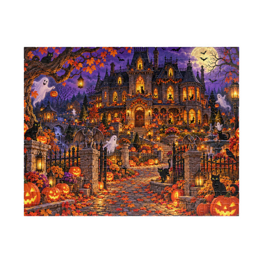 Spooky Haunted House Mansion Halloween Jigsaw Puzzle for Adults & Kids