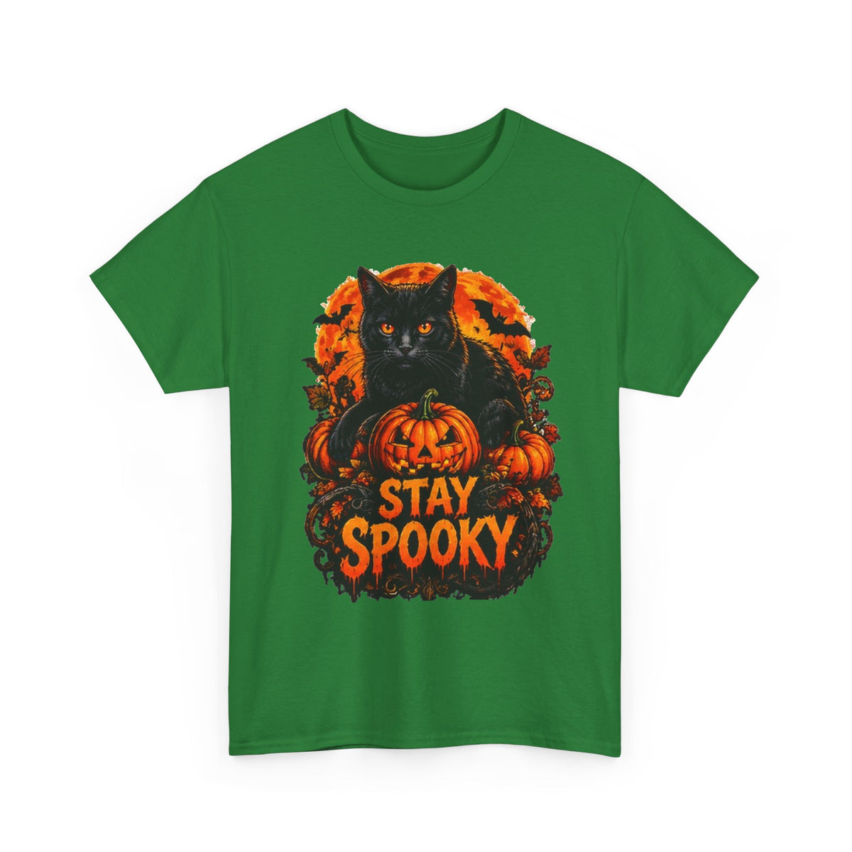 Stay Spooky Black Cat T-Shirt — Jack-O'-Lantern Halloween Tee