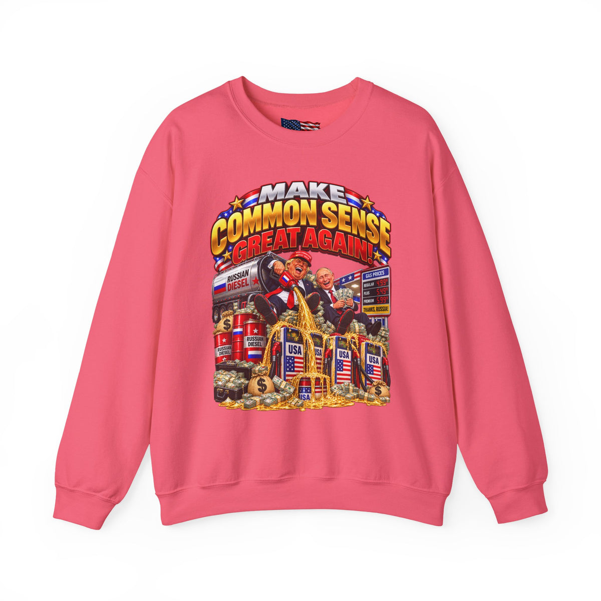 Donald Trump Comic Sweatshirt — Political Satire Crewneck