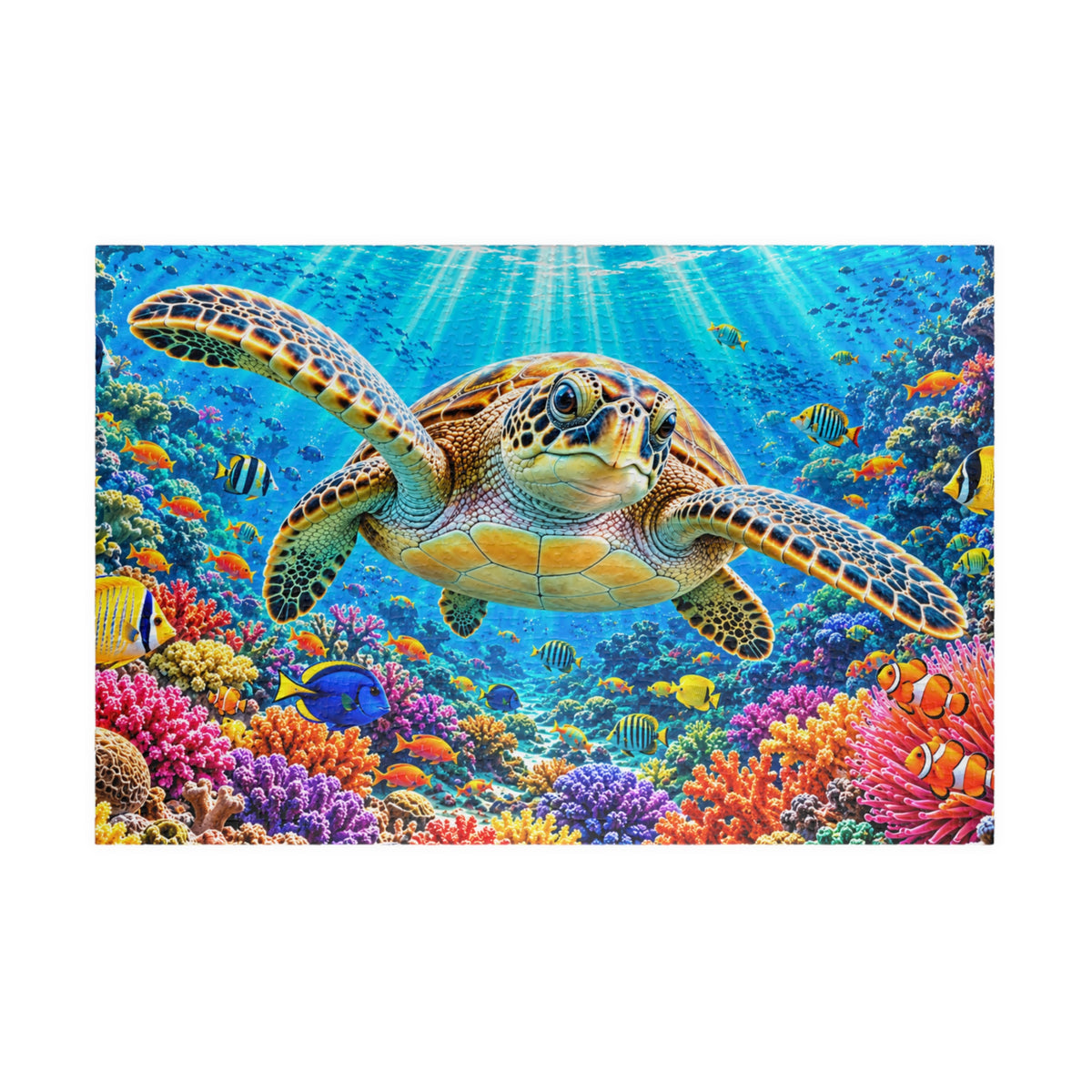 Vibrant Sea Turtle Coral Reef Jigsaw Puzzle for Adults & Kids - 110 to 1014 Pcs