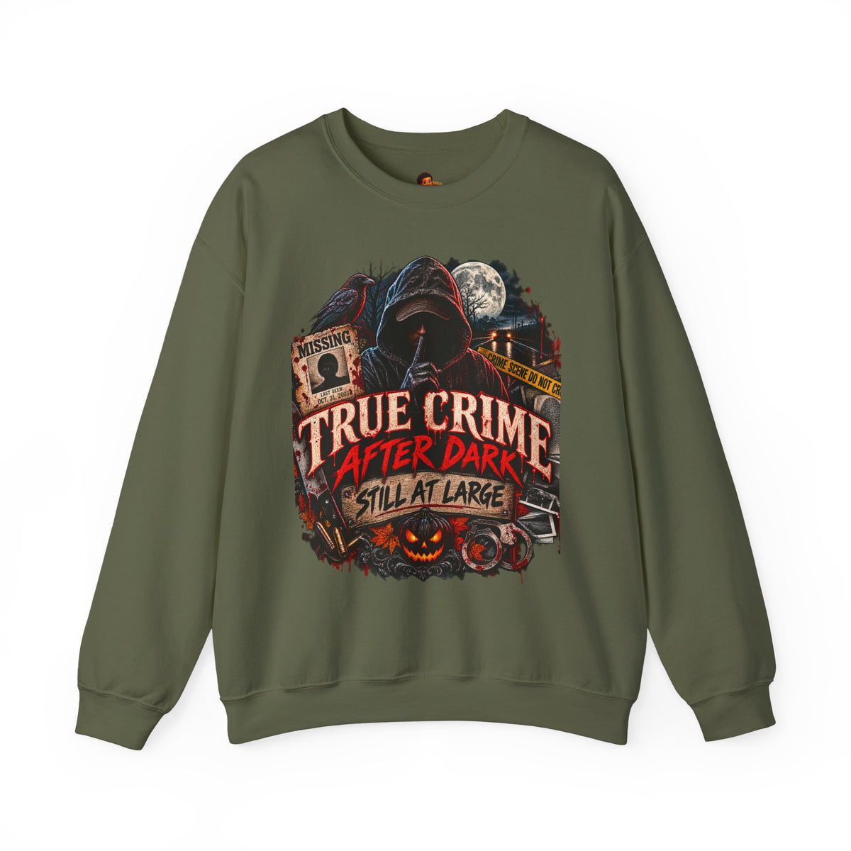 True Crime After Dark Sweatshirt — Halloween Crewneck