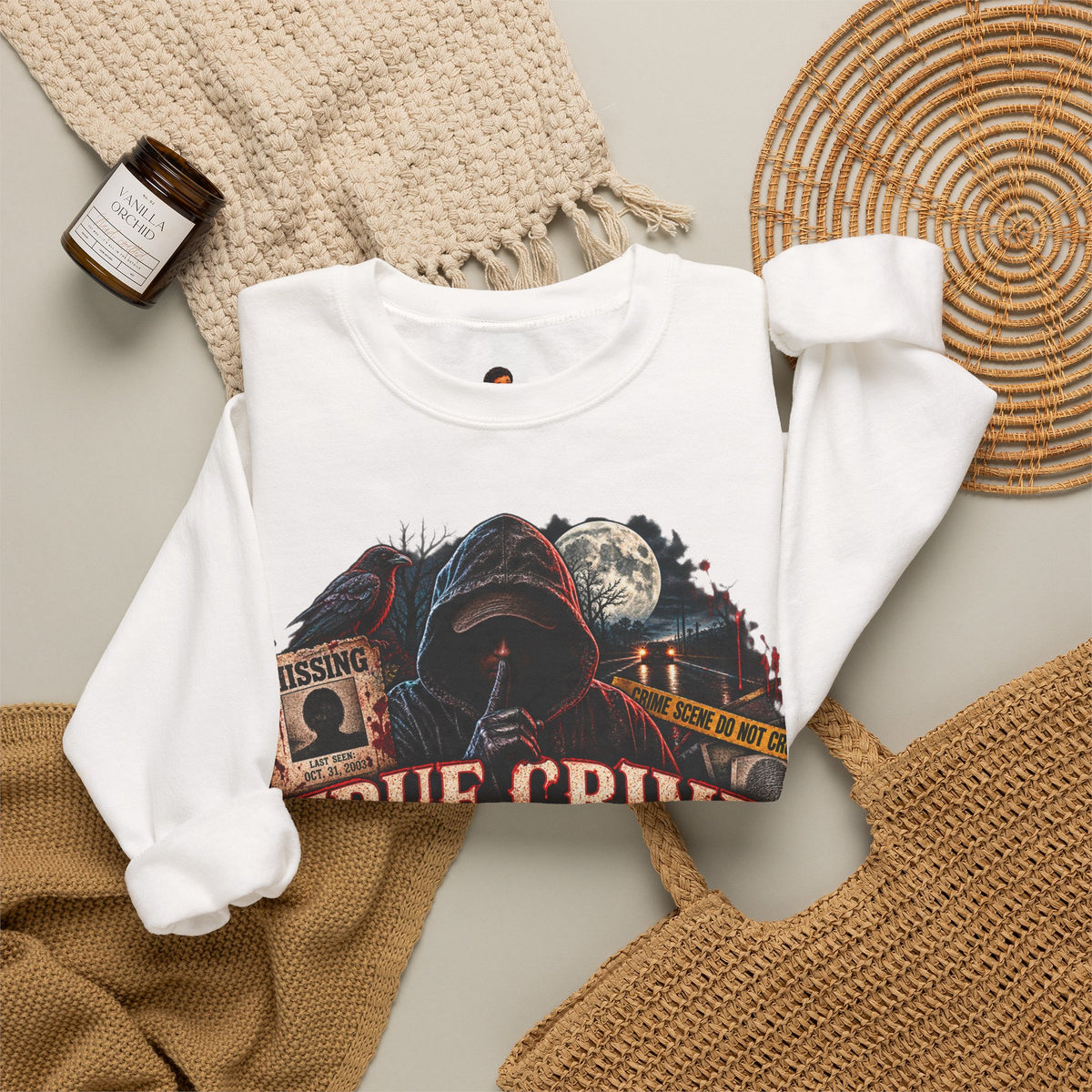 True Crime After Dark Sweatshirt — Halloween Crewneck