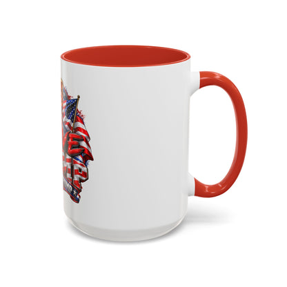Patriotic President Trump Accent Coffee Mug — 11 & 15 oz