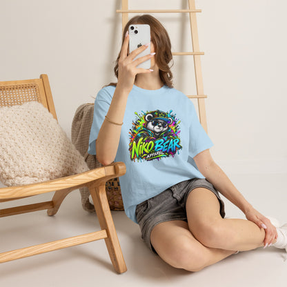 Niko Bear Graphic Tee - Cool Graffiti Panda Unisex Heavy Cotton T-Shirt