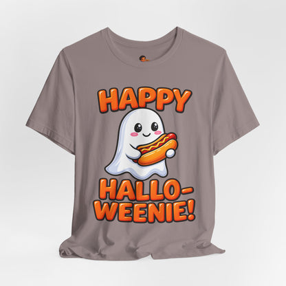 Happy Hallo-Weenie Ghost T-Shirt — Funny Halloween Tee