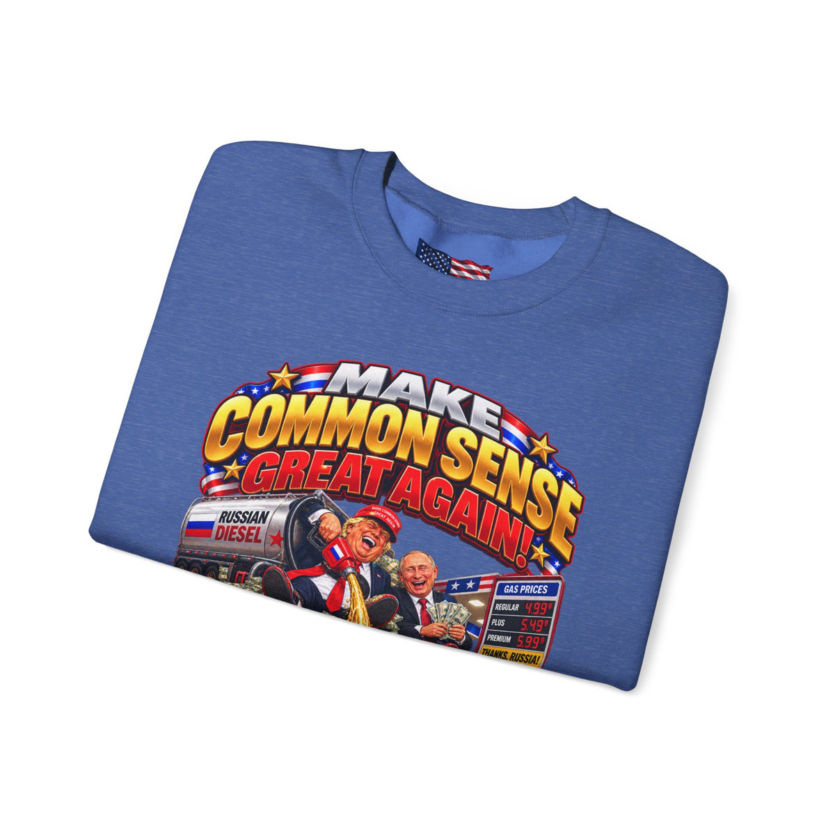 Donald Trump Comic Sweatshirt — Political Satire Crewneck