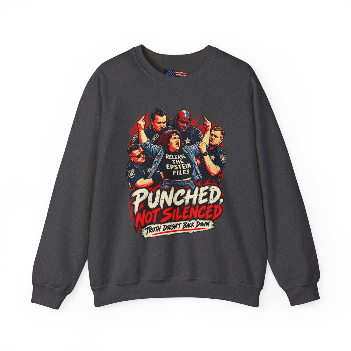 Release the Epstein Files Sweatshirt — Punched Not Silenced