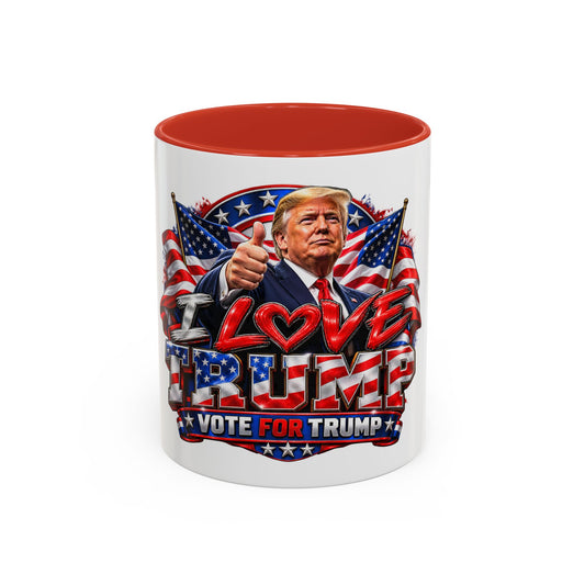 Patriotic President Trump Accent Coffee Mug — 11 & 15 oz