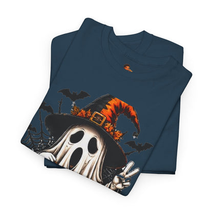 Retro Ghost & Jack-O'-Lantern T-Shirt — Halloween Graphic Tee