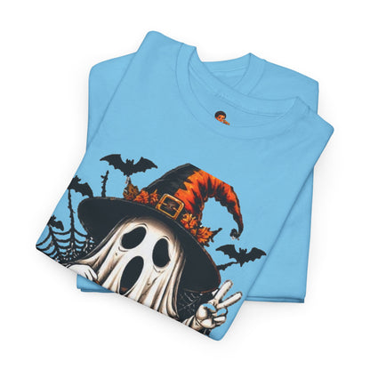 Retro Ghost & Jack-O'-Lantern T-Shirt — Halloween Graphic Tee