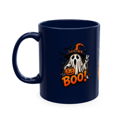 BOO Ghost Ceramic Mug — 11 oz Halloween Coffee Cup