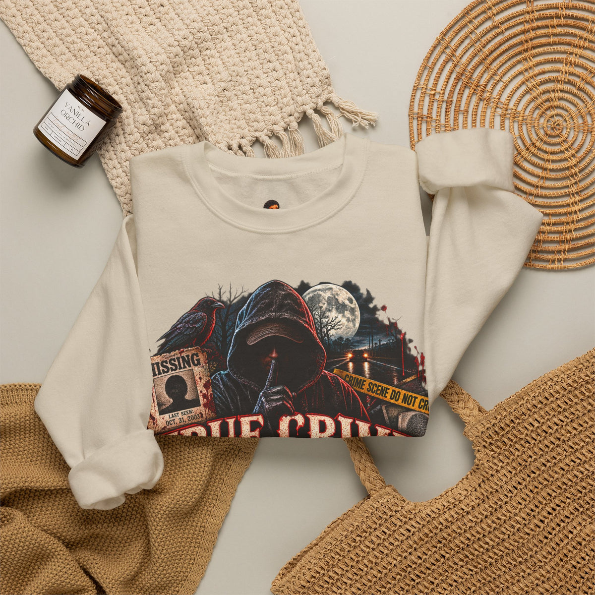 True Crime After Dark Sweatshirt — Halloween Crewneck