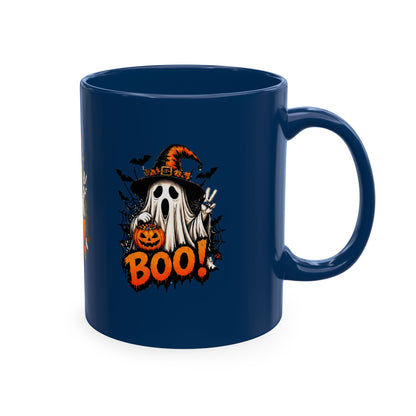 BOO Ghost Ceramic Mug — 11 oz Halloween Coffee Cup