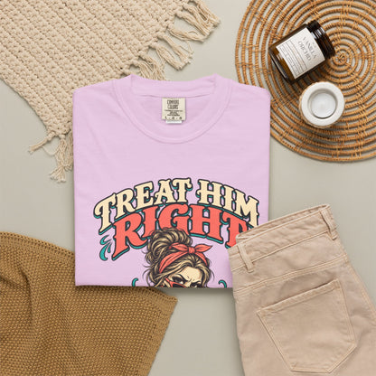 Funny Skeleton Graphic Tee - Treat Him Right I'm Much Funnier When I Like You Shirt