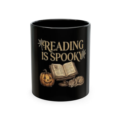 Reading Is Spooky Ceramic Mug — Halloween Coffee Cup