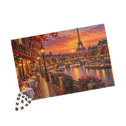 Autumn Paris Cityscape Jigsaw Puzzle – Sunset Eiffel Tower & Seine