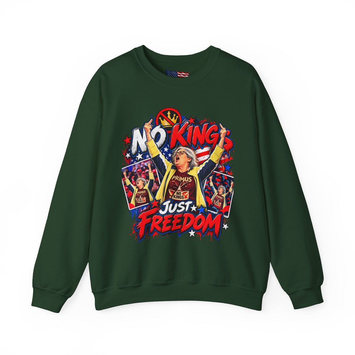 No Kings Just Freedom Sweatshirt — Patriotic Crewneck