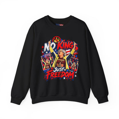 No Kings Just Freedom Sweatshirt — Patriotic Crewneck