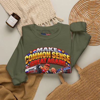 Donald Trump Comic Sweatshirt — Political Satire Crewneck