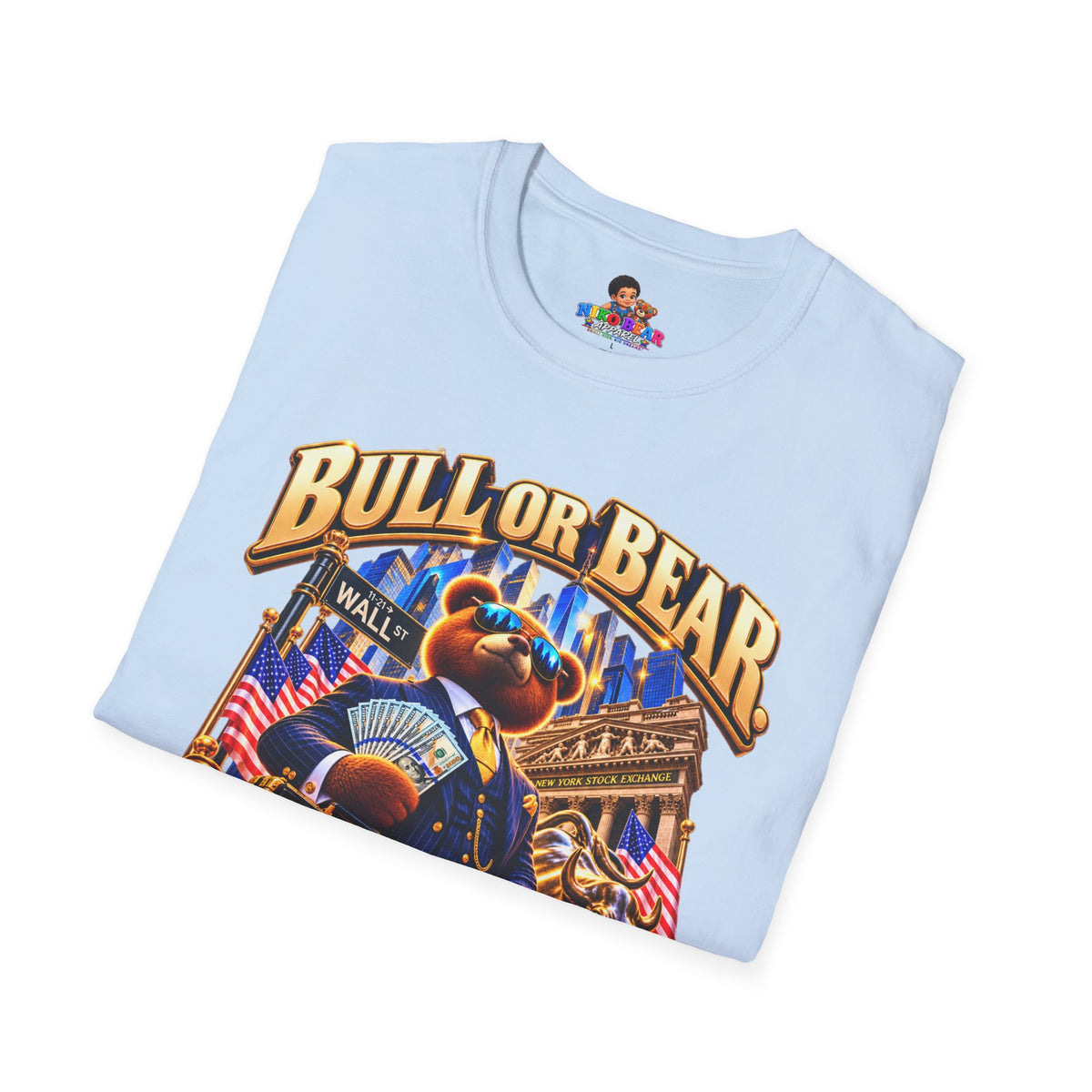 NikoBear Bull or Bear I Mean Business Stock Market T-Shirt