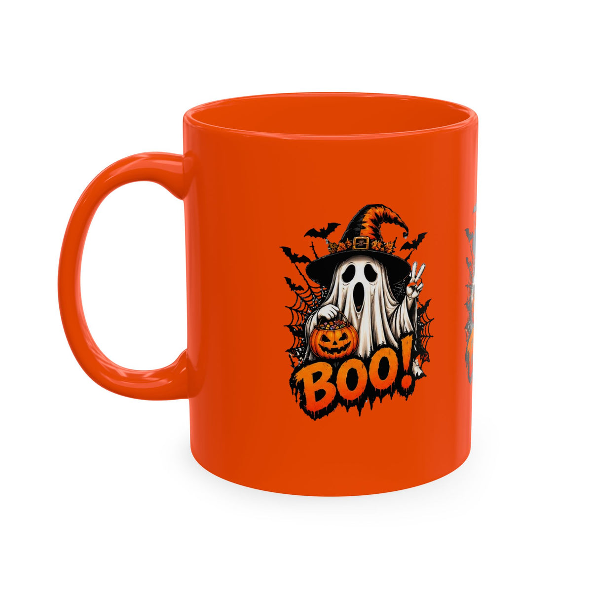 BOO Ghost Ceramic Mug — 11 oz Halloween Coffee Cup