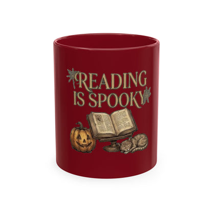 Reading Is Spooky Ceramic Mug — Halloween Coffee Cup