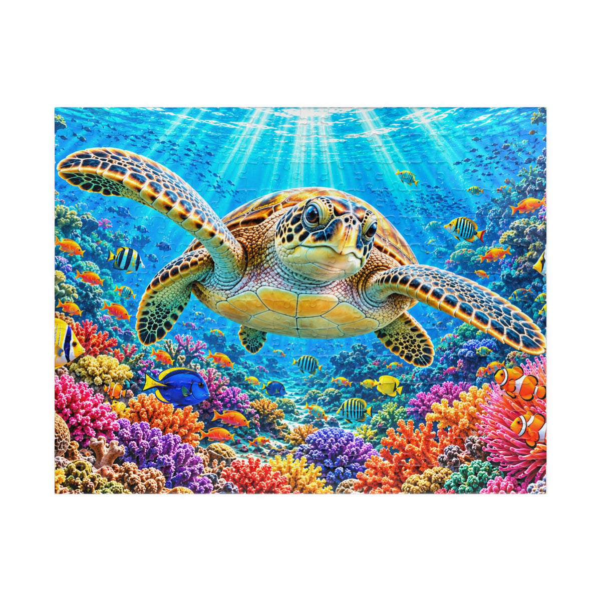 Vibrant Sea Turtle Coral Reef Jigsaw Puzzle for Adults & Kids - 110 to 1014 Pcs