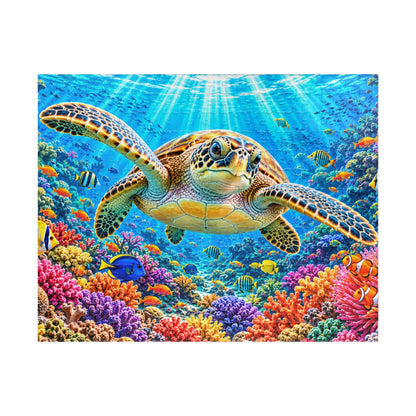 Vibrant Sea Turtle Coral Reef Jigsaw Puzzle for Adults & Kids - 110 to 1014 Pcs