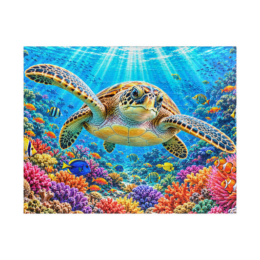 Vibrant Sea Turtle Coral Reef Jigsaw Puzzle for Adults & Kids - 110 to 1014 Pcs