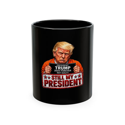 Not Guilty & Fully Caffeinated Trump Mug — Funny Coffee Cup