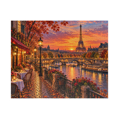 Autumn Paris Cityscape Jigsaw Puzzle – Sunset Eiffel Tower & Seine