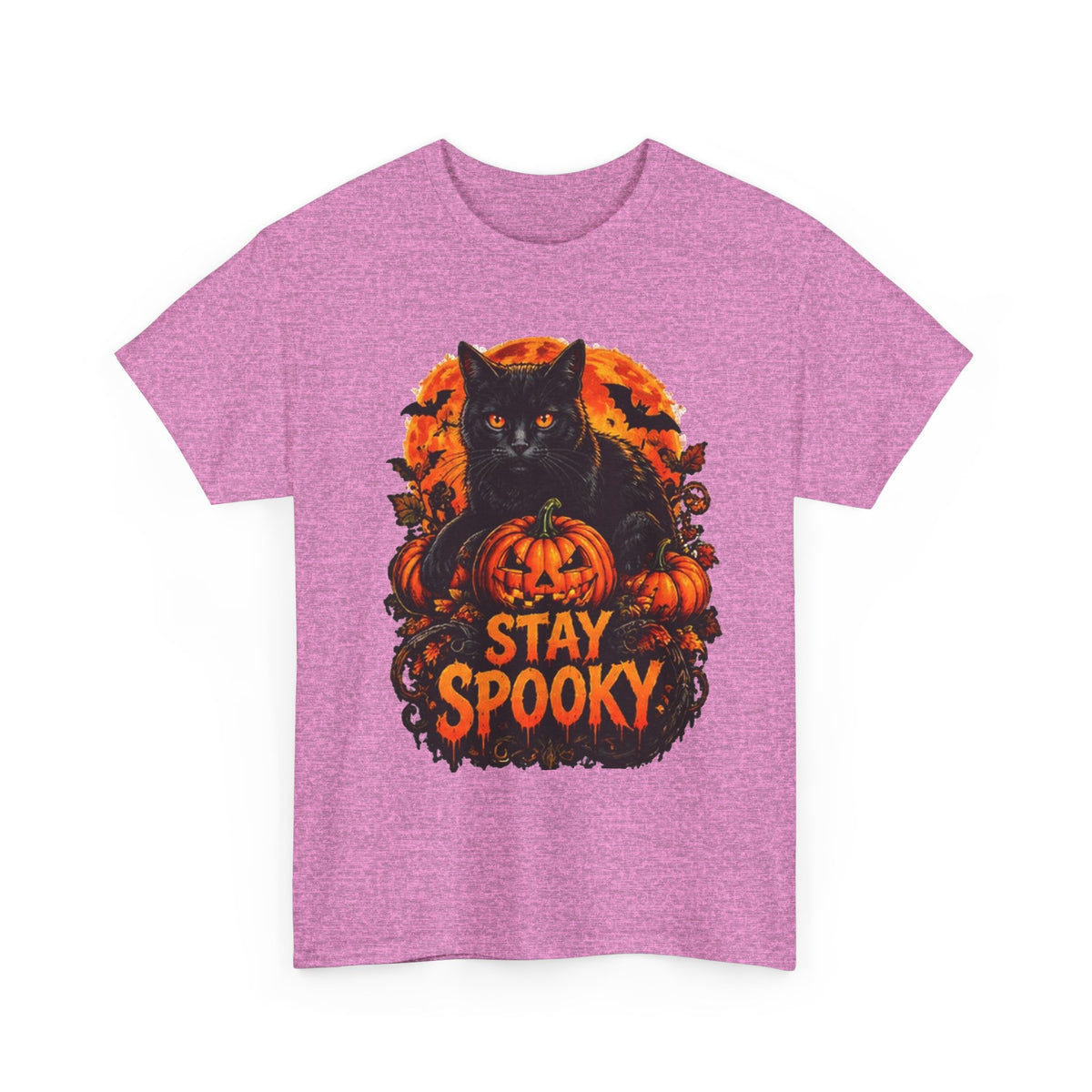 Stay Spooky Black Cat T-Shirt — Jack-O'-Lantern Halloween Tee