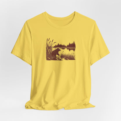 Bear Lakeside Night T-Shirt — Nature & Wildlife Graphic Tee