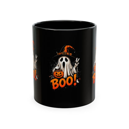 BOO Ghost Ceramic Mug — 11 oz Halloween Coffee Cup