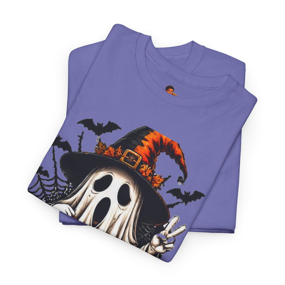 Retro Ghost & Jack-O'-Lantern T-Shirt — Halloween Graphic Tee