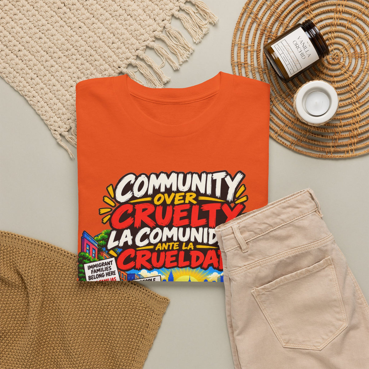 Community Over Cruelty T-Shirt — Immigrant Rights Graphic Tee