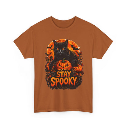 Stay Spooky Black Cat T-Shirt — Jack-O'-Lantern Halloween Tee