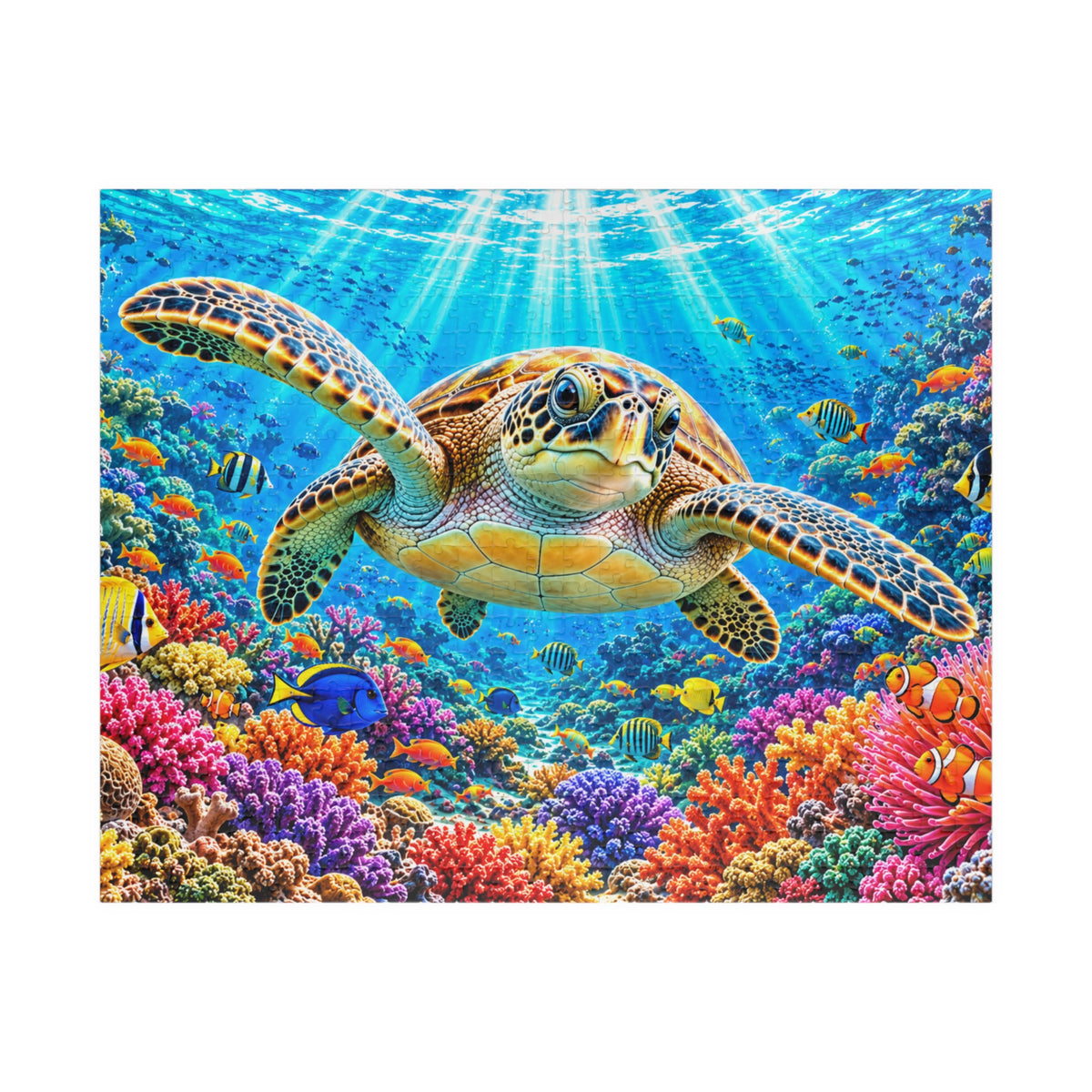 Vibrant Sea Turtle Coral Reef Jigsaw Puzzle for Adults & Kids - 110 to 1014 Pcs