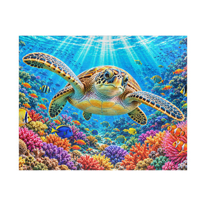 Vibrant Sea Turtle Coral Reef Jigsaw Puzzle for Adults & Kids - 110 to 1014 Pcs