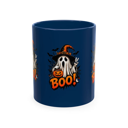 BOO Ghost Ceramic Mug — 11 oz Halloween Coffee Cup