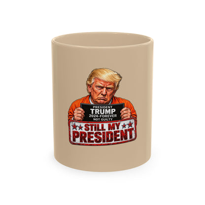Not Guilty & Fully Caffeinated Trump Mug — Funny Coffee Cup